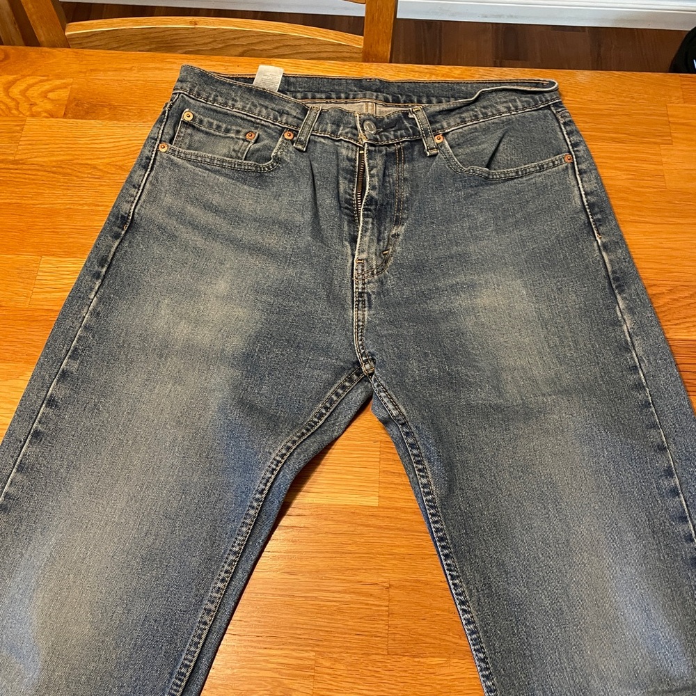 Levi's 505 Blue Straight Jeans with Vintage Fading